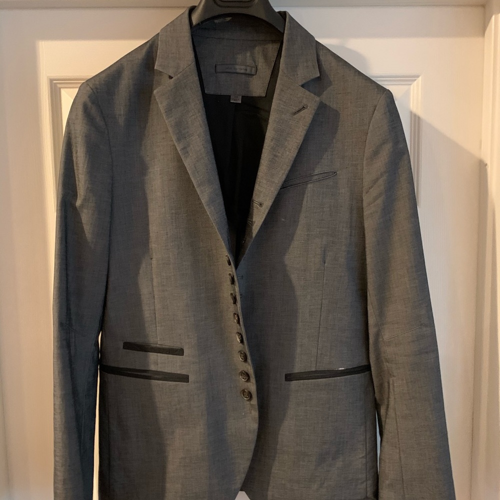 John Varvatos grey button blazer